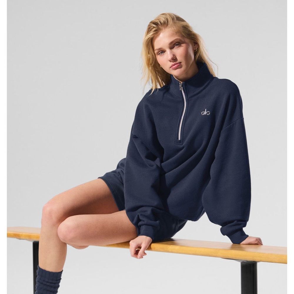 Alo Accolade 1/4 Zip Pullover Navy Size XXS